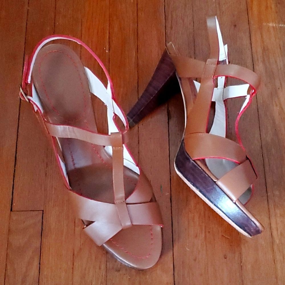 Boden Strappy Leather Heels 